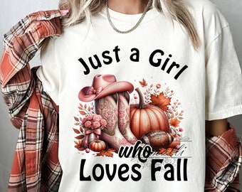 Nur ein Mädchen, das Herbst Png liebt, Mädchen Herbst Kokette Bogen Png, Kürbisgewürz Png, Herbst Shirt Sublimationsdesign, gemütliche Saison PNG