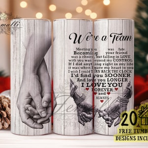 We&#39;re A Team Tumbler Png, Custom Name We Are A Team Promise Hand In Hand 20 oz Skinny Tumbler Sublimation Design, Couple Digital Download