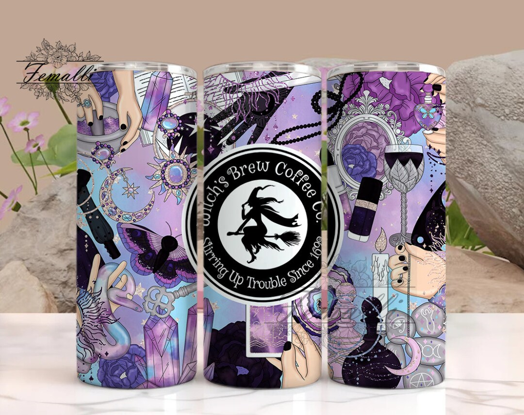 Witch Tumbler Wrap 20 Oz Skinny Tumbler Sublimation Designs, Witch ...