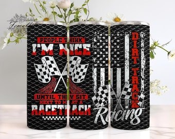 Racing Tumbler, This Girl Loves Dirt Track Racing Tumbler png, Grunge Dirt Track Racing 20oz Tumbler Wrap png