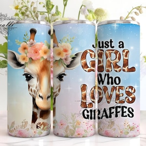 Just a Girl Who Loves Giraffes 20 oz Skinny Tumbler Wrap, Giraffe Digital Download PNG, Giraffe Design Png, Giraffe sublimation designs