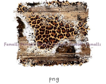 Cowhide Leopard Png Sublimation Designs Arrière-plan, Fond d’éclaboussure grunge en détresse, Fichier Léopard en peau de vache pour chemise, Gobelet, Numérique