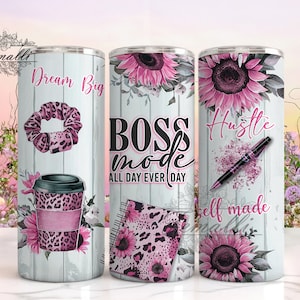Download del bicchiere avvolgente in modalità Boss, involucro rosa per bicchiere aziendale, design sottile del bicchiere a sublimazione da 20 once, design a sublimazione per il proprietario dell&#39;azienda