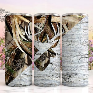 Camo Deer Stag Rustic Hunting Hunter 20 oz Skinny Tumbler Designs/Png, Camo Tumbler Wrap, Deer Tumbler Png