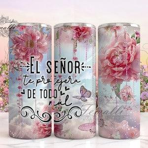 Bible Verse Spanish 20oz Design, Positive Motivational 20oz wrap, Digital Sublimation design, Versiculos Spanish Design, Espanol Wrap Design