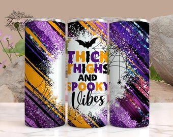 Muslos gruesos Good Vibes Halloween Green Drip Bats Tumbler Design 20oz Skinny Tumbler Wrap Tumbler Template - PNG Descarga digital