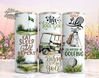 Golf Tumbler Sublimation PNG, 20oz Skinny Tumbler Sublimation Designs, Funny Golf Quotes 20 oz Tumbler Template, Golf Tumbler Wrap PNG