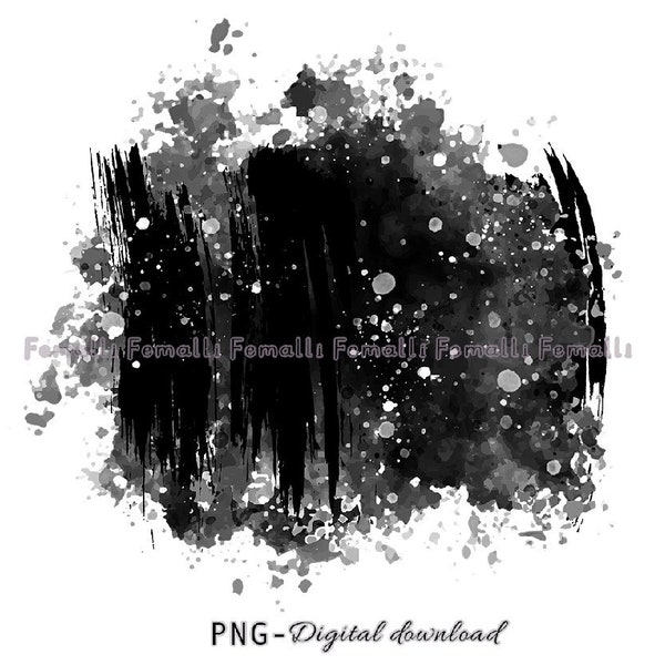Schwarzer Grunge Hintergrund Png, Schwarzer Hintergrund Png, Distressed Grunge Png, Distressed Black Frame Png, Schwarzer Pinselstrich Png, Digital
