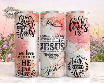 Christian Bible Verse Love Affirmations PNG Digital File For Sublimation, Christian 20oz Tumbler Wrap PNG Digital File For Sublimation