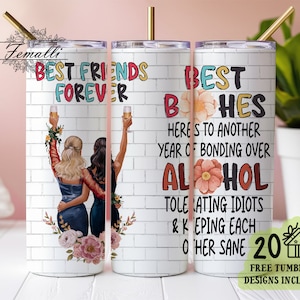 Best Friend Tumbler Wrap 20 oz Skinny Tumbler Wrap, Bestie Gifts for Women Tumbler, Best Friend Sublimation Tumbler Wrap,Best Friend Tumbler