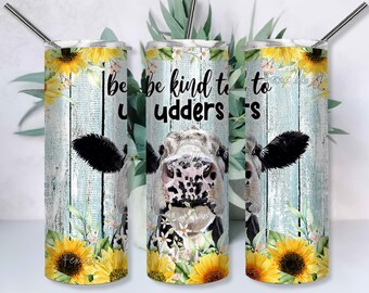 Cute Cow Tumbler Png, Sunflower Tumbler, Cow Tumbler, 20oz Skinny Tumbler Sublimation PNG File, Sublimation Tumbler,Cow and Sunflower