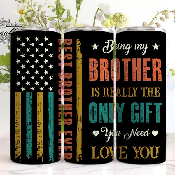 Best Brother Ever Tumbler Wrap, Brother Tumbler png, Water Color Tumbler, Brother Birthday gifts, 20 oz Skinny Tumbler Sublimation, Digital