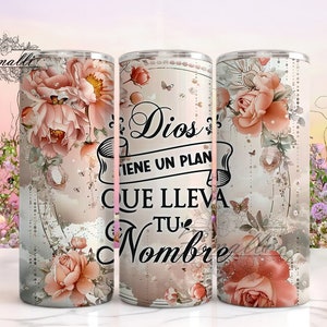 Bible Verse Spanish 20oz Design, Positive Motivational 20oz wrap, Digital Sublimation design, Versiculos Spanish Design, Espanol Wrap Design