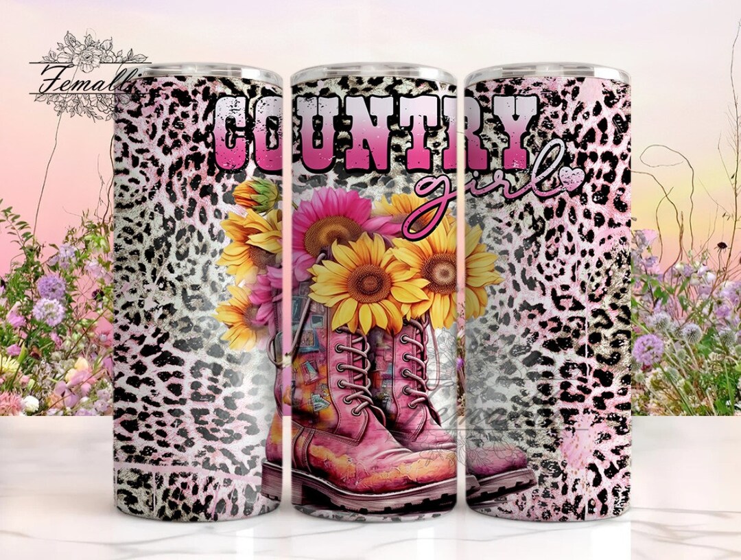 Country Girl 20 Oz Skinny Tumbler Sublimation Design Digital Download ...