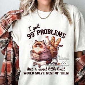 I Got 99 Problems PNG Shirt, A Sweet Little Treat Would Solve Most of Them, Funny Cat Grocery Shopping, Trendy Cute Cat Png, Cat Lover Png