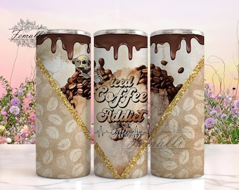 Envoltório de copo de café Png, Envoltório de copo fino de café 20oz, A vida adulta é difícil sem Envoltório de copo de café Png, Copo de grãos de café Png