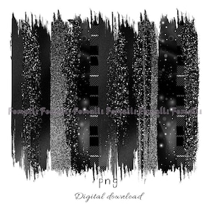 May include: A digital download of black and white abstract brush strokes with glitter and plaid patterns. The image is labeled "Png Digital download".