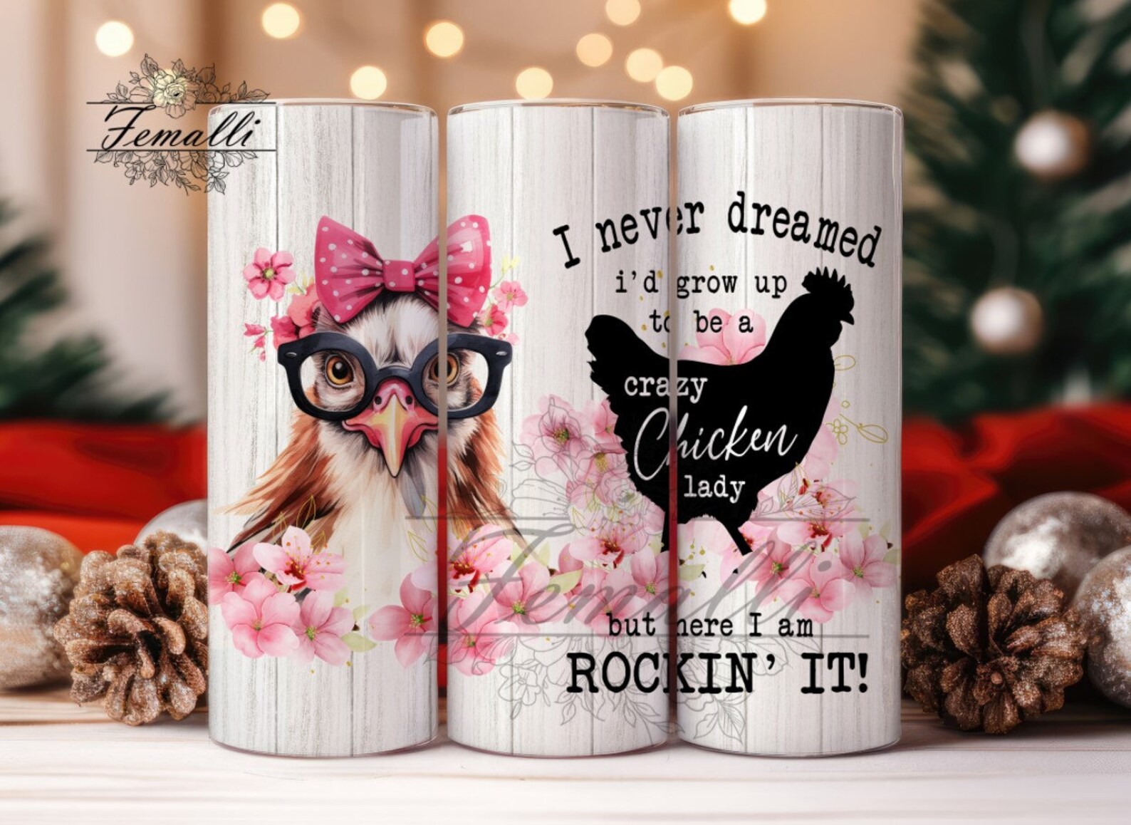 Chicken Lovers Tumbler Wrap PNG, Chicken Lady 20 Oz Skinny Sublimation ...
