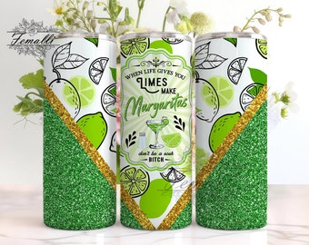 When Life Gives You Limes Dont be sour bitch Tumbler Quotes Seamless Sublimation Designs Downloads Summer Skinny 20oz Torn Edge Design