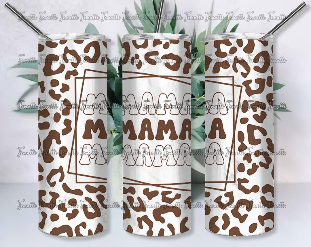 Leopard Mama 20 Oz Skinny Tumbler Designs/png, Mom Life Tumbler PNG ...