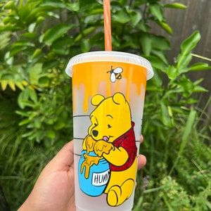 Winnie the Pooh Inspired Starbucks Cup | Pooh Cup | Winnie the Pooh Tumbler | Bear Cup | Honey cup | Osito Pooh | 24oz girly tumblers