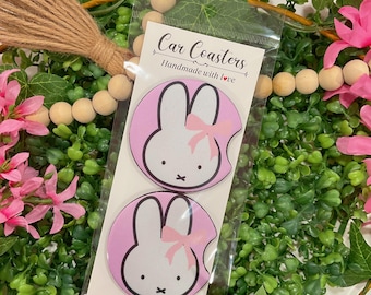 Miffy Bunny Car Coasters: Girly Auto Accessories