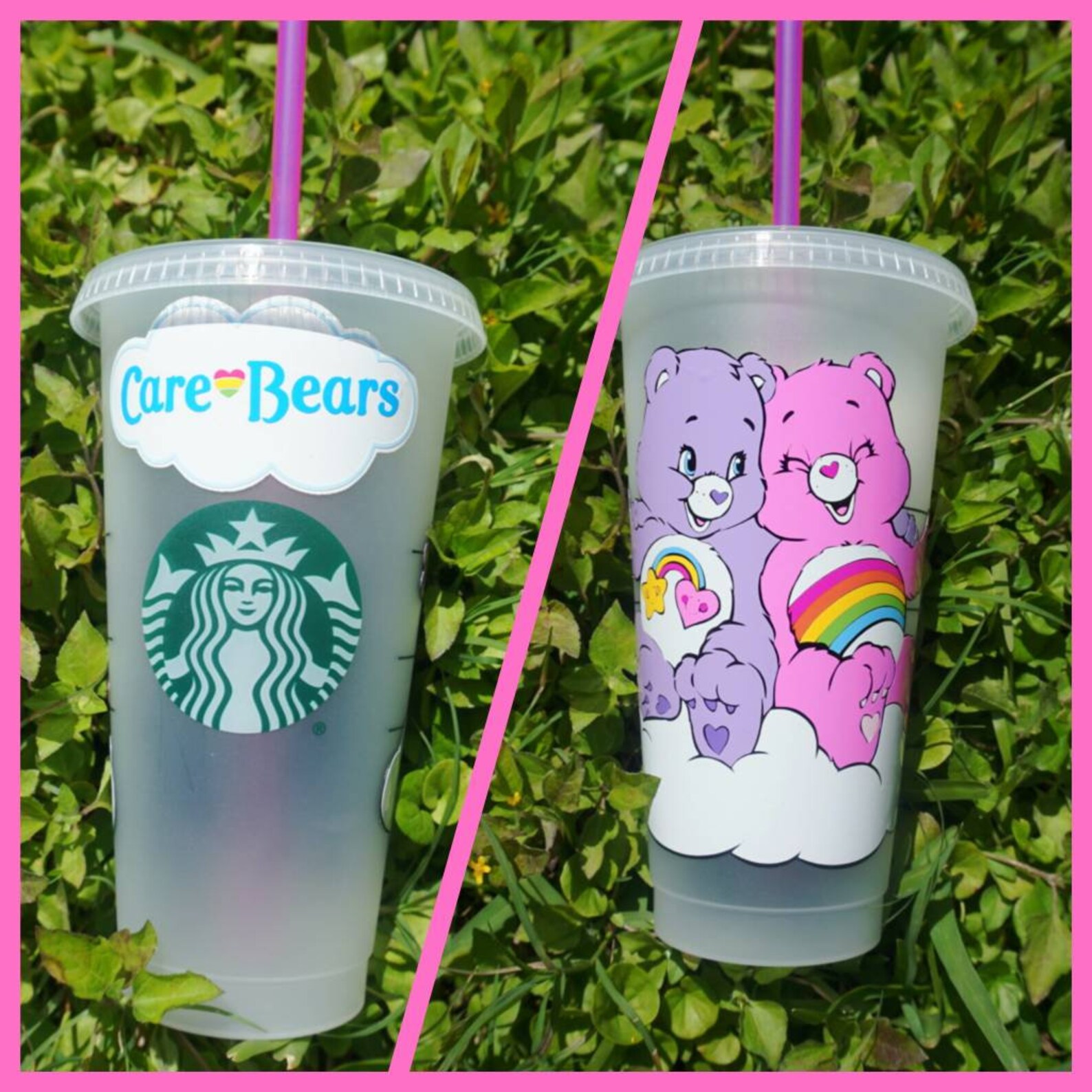 Care Bears Inspired Starbucks Cup Personalized Care bear Cup Etsy