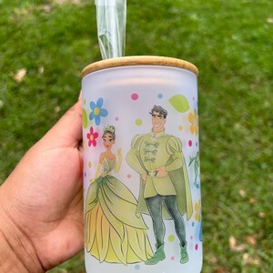 Princess and Frog Glass Mug| Frosted Sublimated Mug | Princess mug