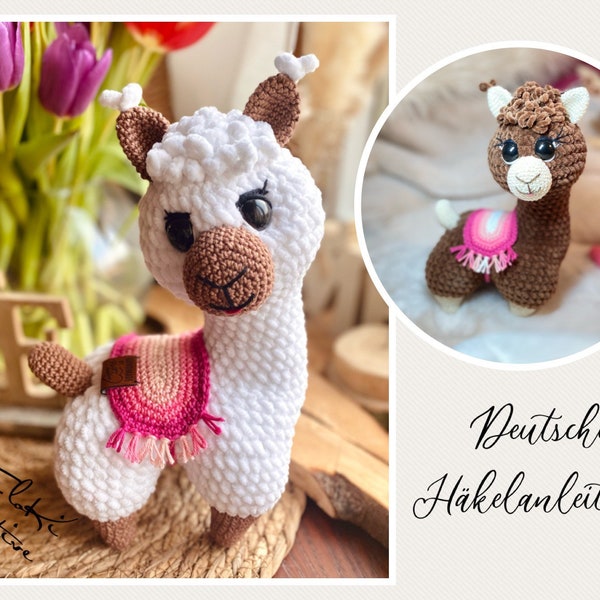 Wzór szydełkowy alpaki, amigurumi, niemiecki PDF