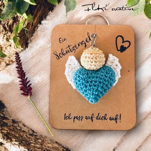 Guardian angel with heart, crochet pattern in German, crochet small angel in 2 variations