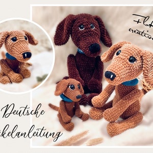 Dog Crochet Pattern, Labrador FloKi, PDF German, Amigurumi