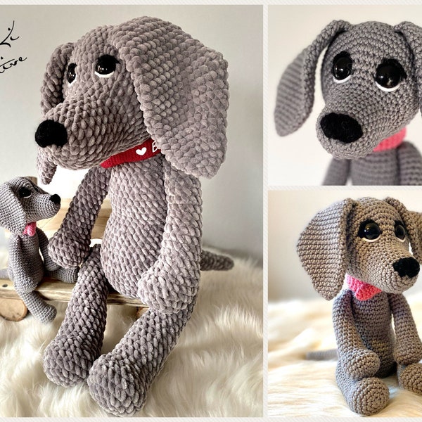 Dog Weimaraner "Bina" - crochet pattern German-