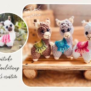 Alpaca Amigurumi Crochet Pattern, PDF German, Mini Alpaca, Alpaca