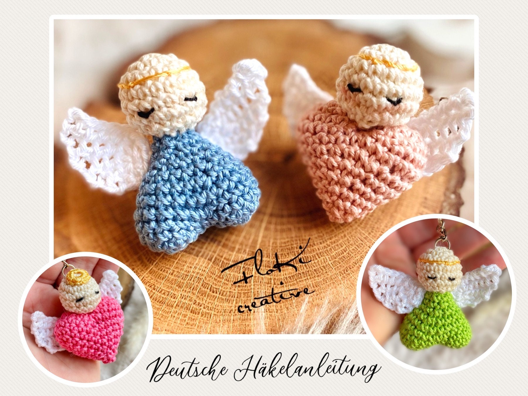 Guardian Angel With Heart, Crochet Pattern in German, Crochet