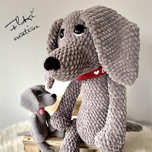 Dog Weimaraner &quot;Bina&quot; - Crochet pattern German and English PDF format