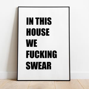 In this house Quote Wall art print