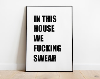 In this house Quote Wall art print