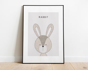 Rabbit Animal Nursery Prints