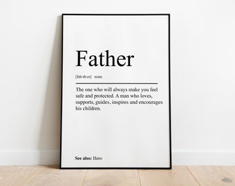 Father definition fathers day Quote Print