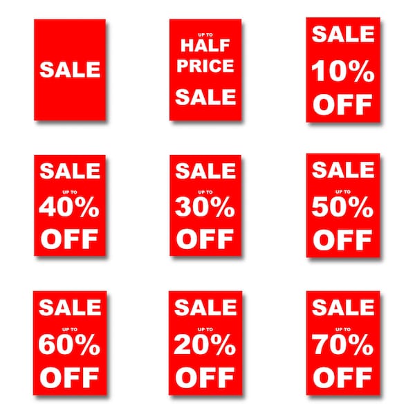 Retail shop sale sign print poster