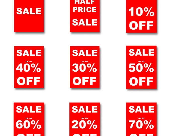 Retail shop sale sign window poster POS