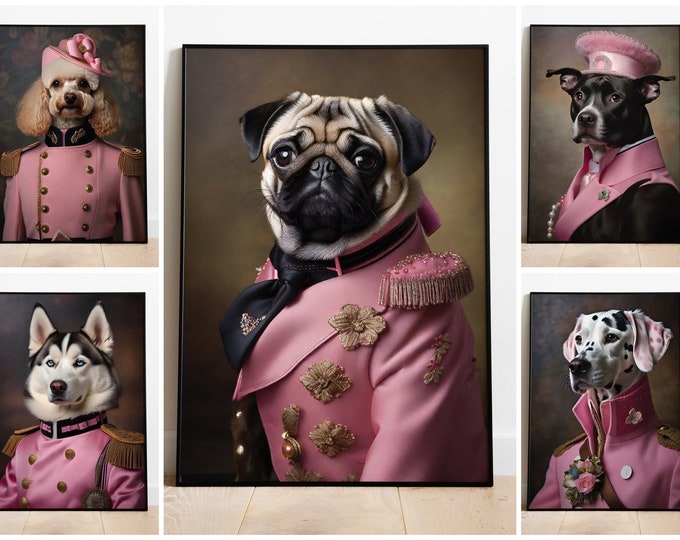 Royal pet portrait, dog portrait, pet gift