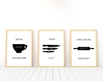 Kitchen prints set of 3