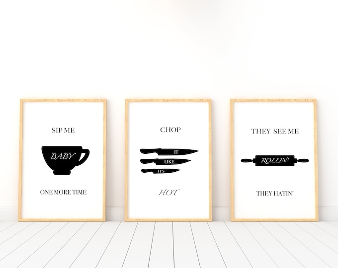 Kitchen prints set of 3