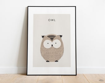 Owl Animal Nursery Prints