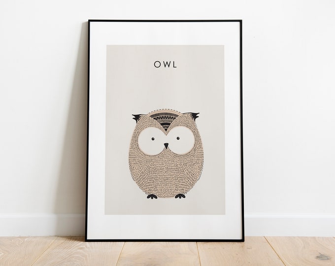 Owl Animal Nursery Prints