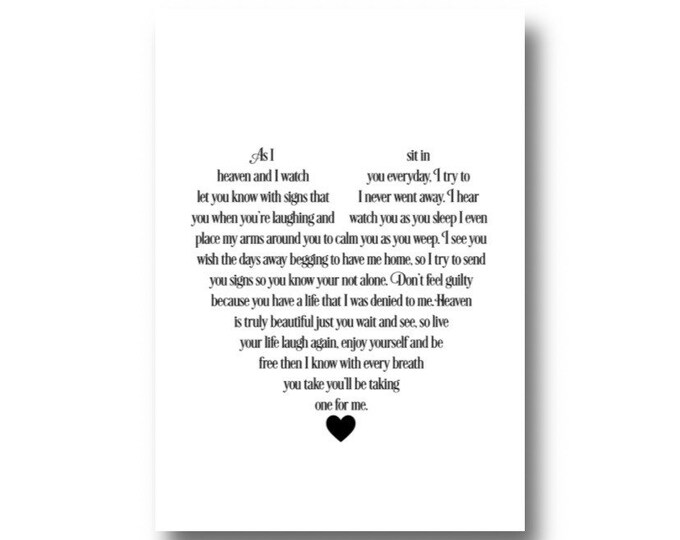 Heaven  Quote Wall art print