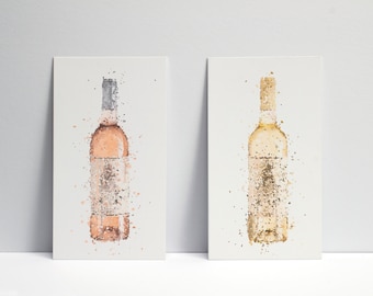 Champagne Wine Kitchen print / alcohol Bottle wall art