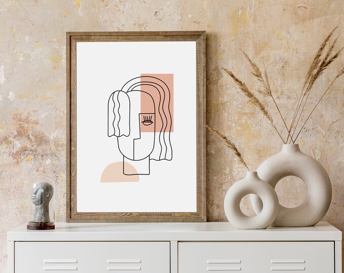 Face line art Print