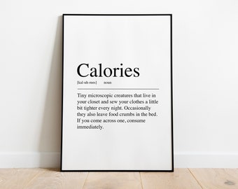 Calories definition kitchen Quote Print